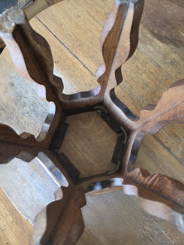 Solid Quarter Sawn Oak Mission / Arts and Craft Plant Stand Side Table 1920s gallery