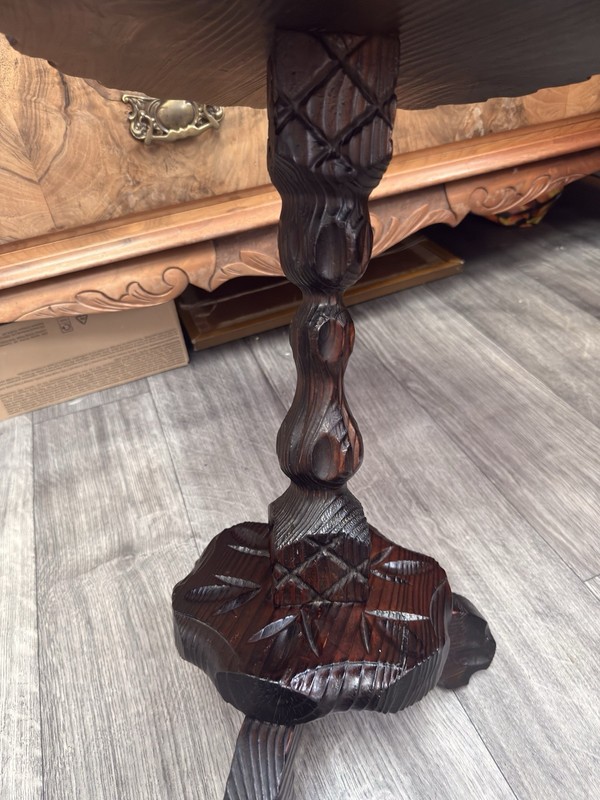Spanish Colonial Carved Wooden Side Table, 1950s gallery