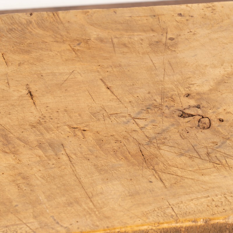 Antique Rustic Slab Wood Coffee Table with Splay Legs gallery