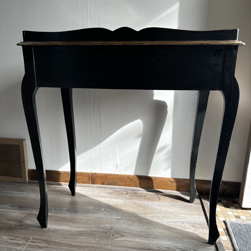 Chinoiserie Hand Painted Table W/Guilt & Ebonized Finish & A Robert Holman Print gallery