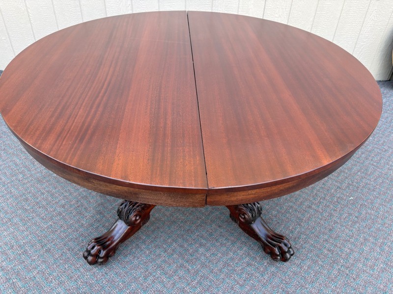 67769 Victorian Mahogany Round Dining Table with Claw Feet and 6 - 11 " Leaves gallery