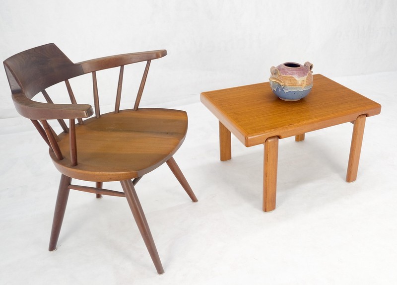 Danish Mid Century Modern Solid Teak Legs Compact Rectangle Coffee Table MINT! gallery