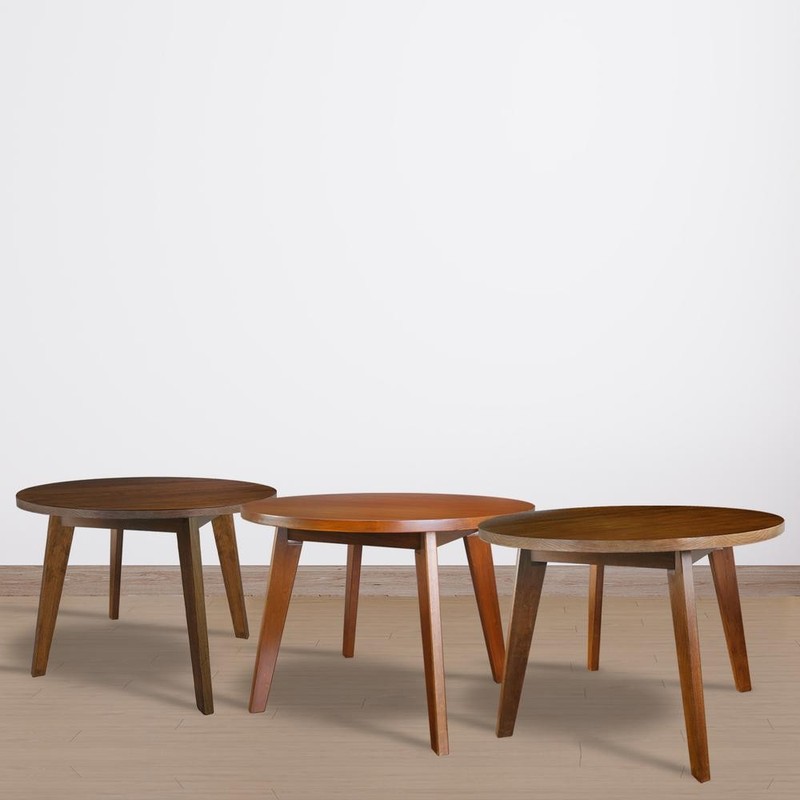 Genuine 24" Round Coffee Table with Solid American Gum - Walnut gallery
