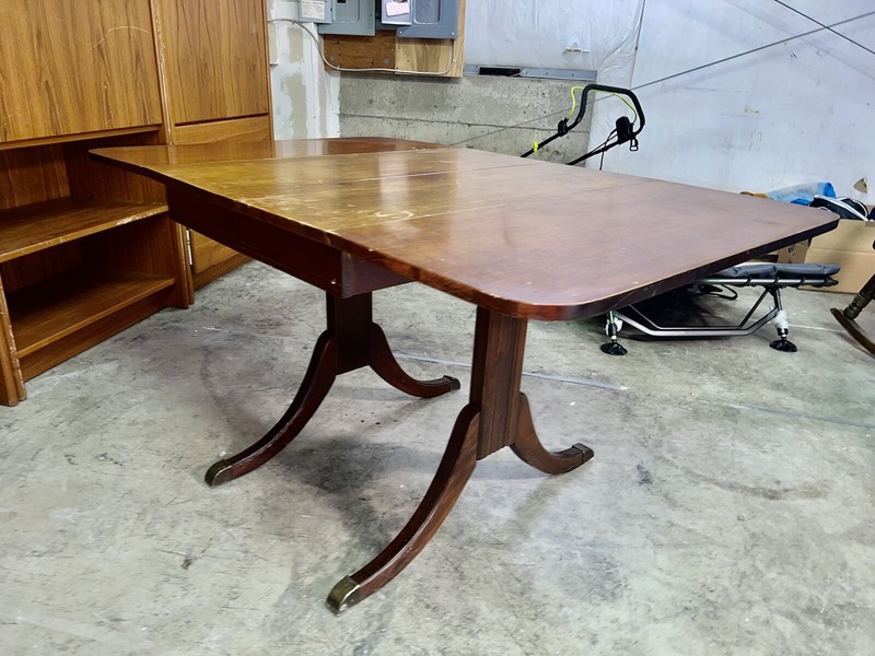 Vintage Mahogany Drop Leaf Duncan Phyfe Table 1929 Lexi chair 8/57 only made gallery