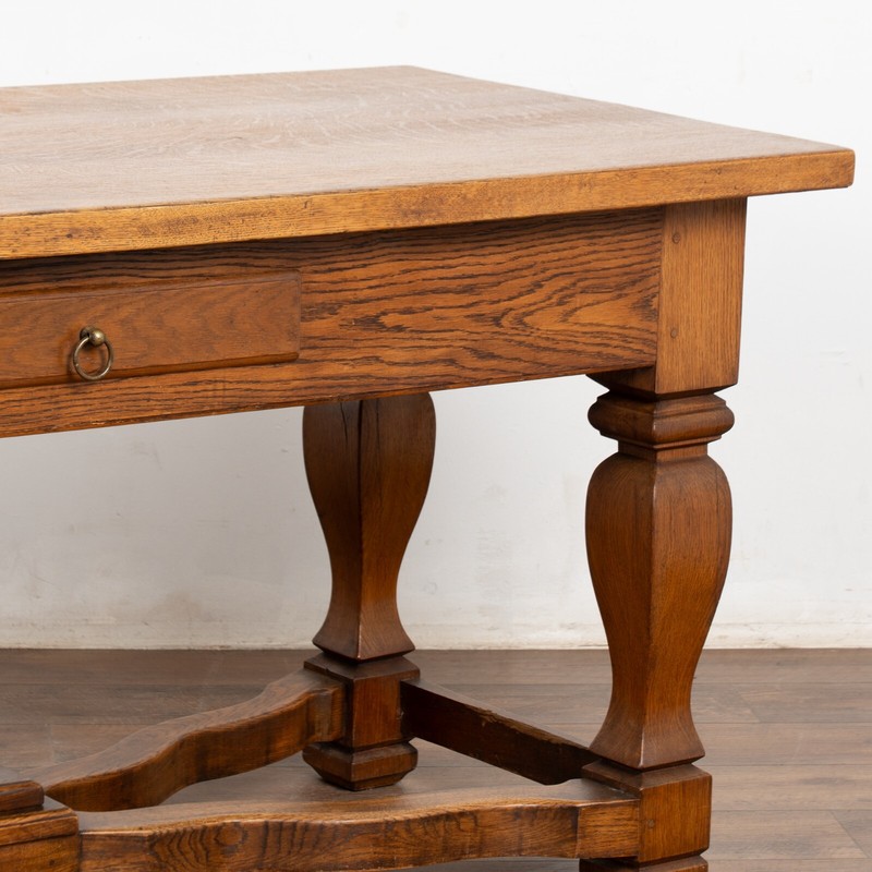 19th Century Oak Baroque Library Table gallery