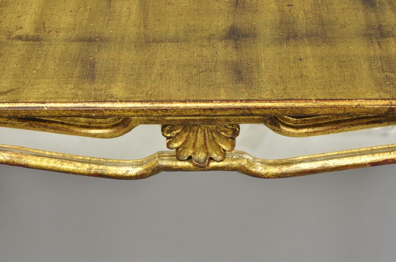 Vintage Italian Venetian Hollywood Regency Gold Gilt Small Wall Console Table gallery