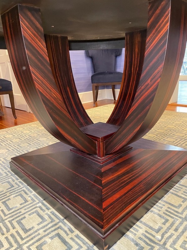 Vintage Art Deco Macassar Ebony Round Dining Table gallery