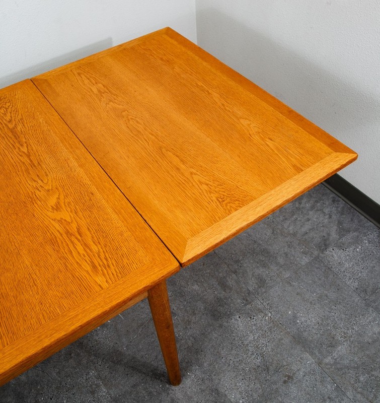 Mid Century Danish Modern Dining Table Kurt Ostervig Oak Drop Leaf Slagelse 94" gallery