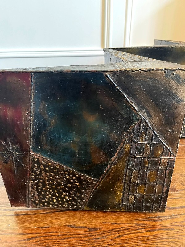 Sculpted Steel Zigzag Coffee Table Base by Paul Evans for Directional gallery