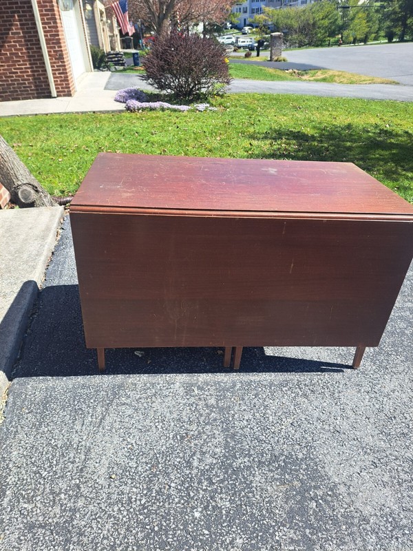 Vintage Gate Leg Drop-Leaf Dining Table 8 legs SOLID WOOD! Maybe Henkel Harris? gallery