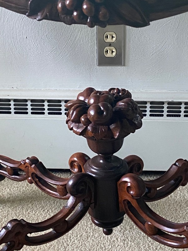 Rococo Belter Style Rosewood Marble Top Table gallery