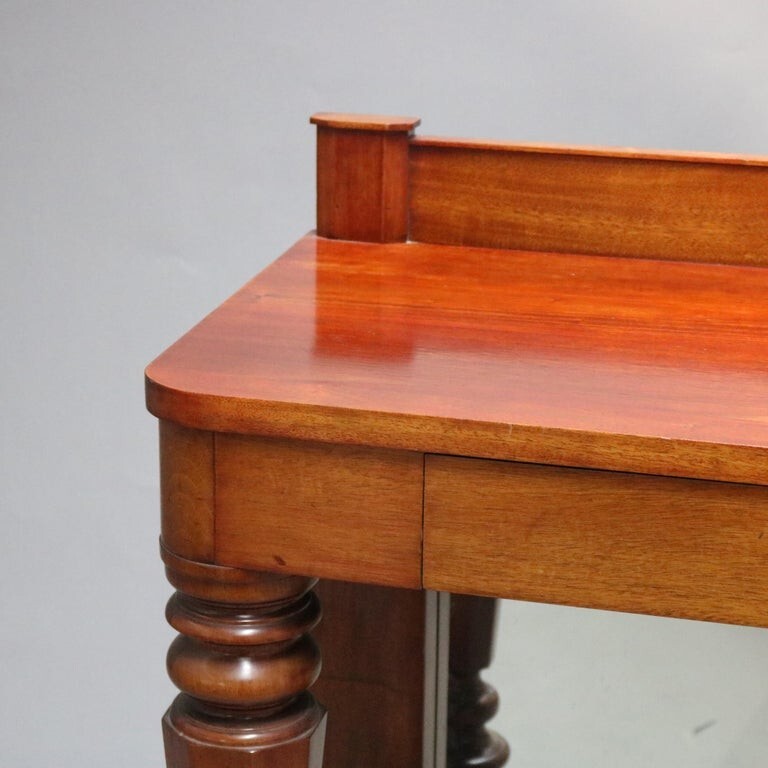 Classical Empire Mahogany Mirrored Pier Table with Balustrade Legs C1900 gallery
