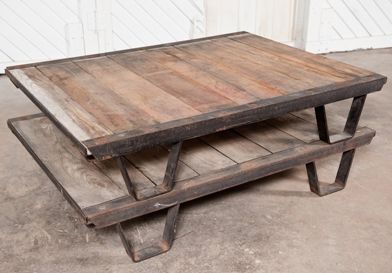 ON SALE!!! 1930's Industrial Wooden Pallets Iron Rustic Frame gallery