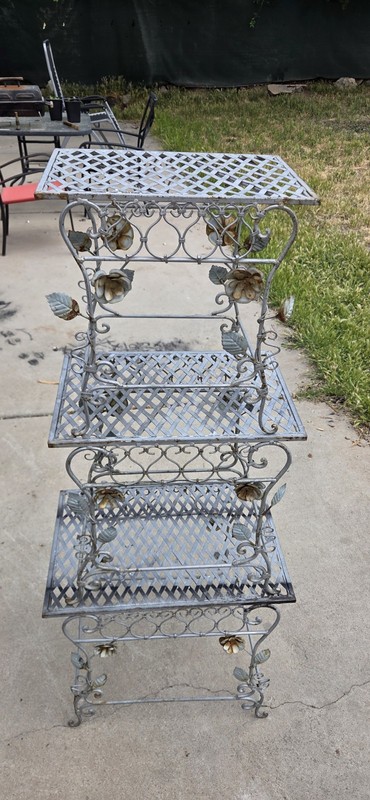 Vintage Italian wrought iron garden 3 Piece Stackable Mid Century Hand Crafted