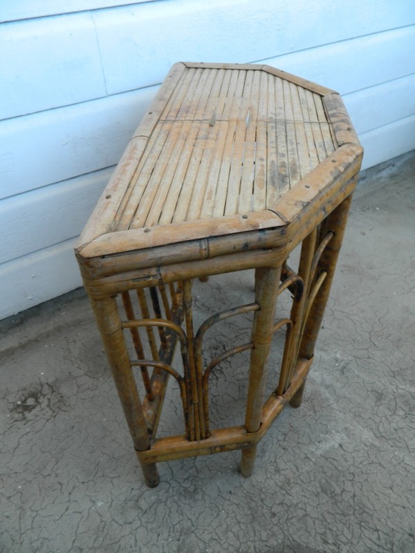 Antique Tiger Bamboo Victorian Side / Hall / Plant Stand.Very Decorative. gallery