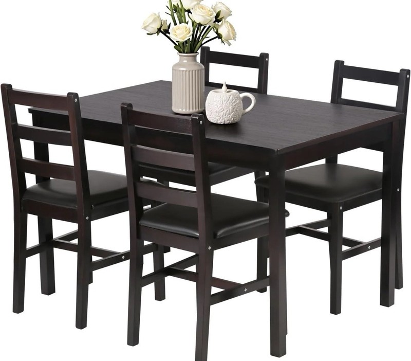 Brown Teak Wood Vintage Table 1996(NO CHAIRS ONLY FOR ILLUSTRASION PURPOSES)READ gallery