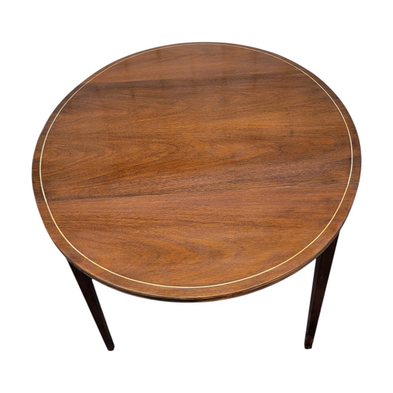 1940s Baker Mahogany Pembroke Table Inlaid Federal Style Drop Leaf USA Made gallery