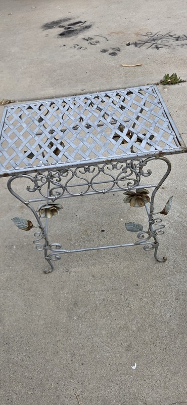 Vintage Italian wrought iron garden 3 Piece Stackable Mid Century Hand Crafted gallery