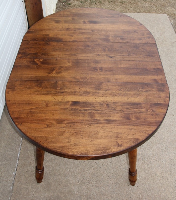 Vintage 44" Round Maple Dining Table w 2 Leaves-62" Wabash Slides 2" THICK TOP! gallery