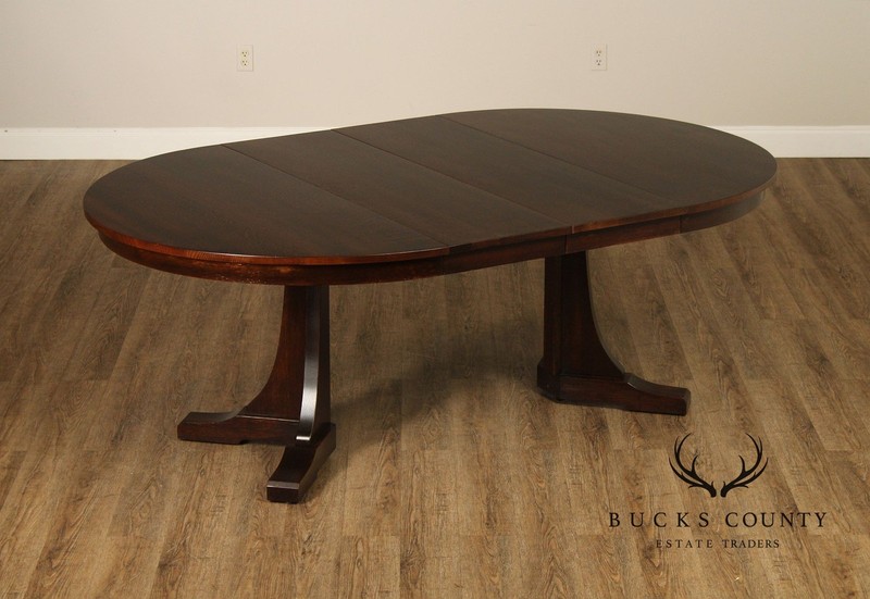 Stickley Mission Collection Round Oak Extendable Dining Table gallery