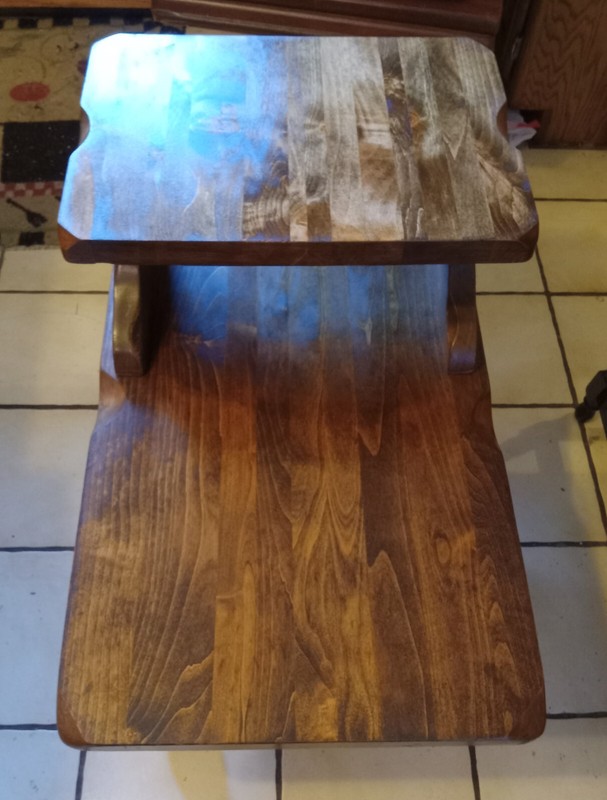 Mid Century Pine Step End Table / Side Table (SET-96)