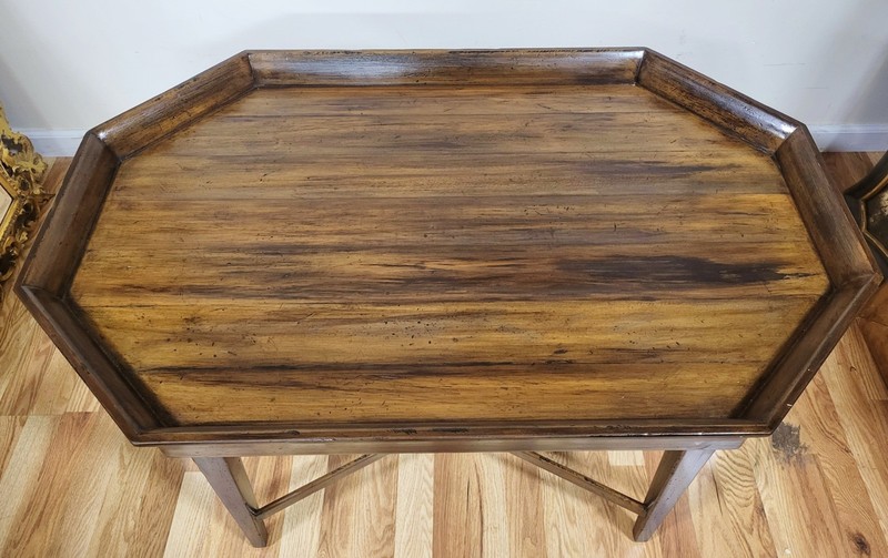 ESTATE VINTAGE MAHOGANY REGENCY STYLE OCTAGONAL OVAL COFFEE TABLE gallery