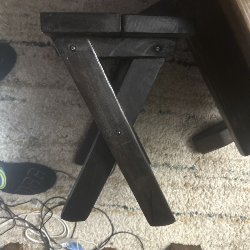 Antique Sawbuck Primitive Table Wood Side Plant Stand Trestle X Leg Cross Rustic gallery