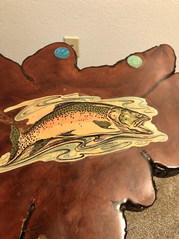 Vintage Cypress Table, handmade wood table, sportsman, man cave, unique gallery