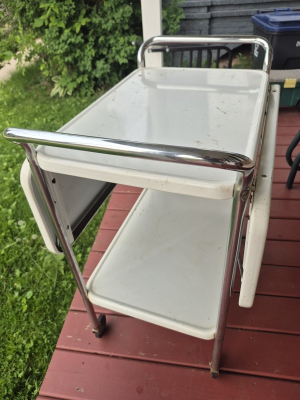 VINTAGE METAL KITCHEN TABLE CART gallery