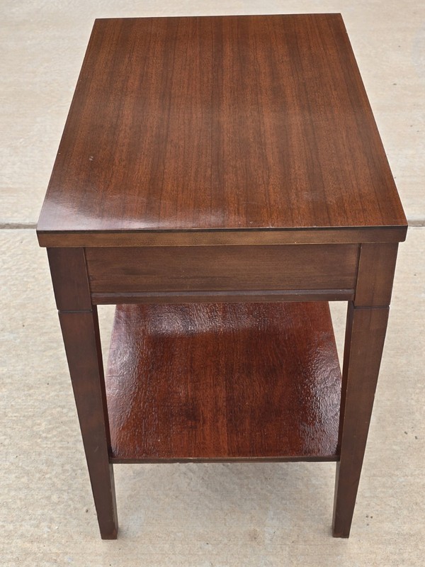 Vintage Mersman Mid Century 2 Tiered Table With Drawer Model #7641 gallery