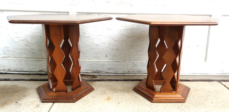 2 Vintage Mid Century Modern End Side Accent Tables Pair Nice! gallery