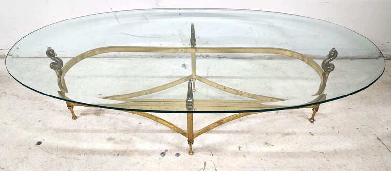 Italian Brass Coffee Table with Koi Fish Glass Top gallery
