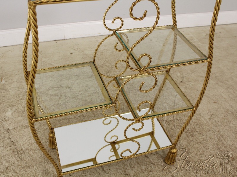 L56269EC: Gold Gilt Metal Tassel Tiered End Table gallery