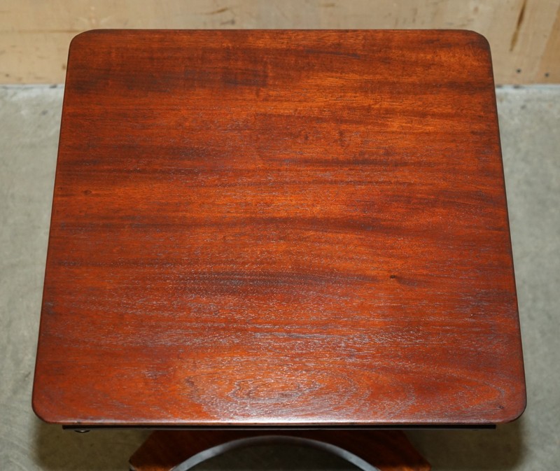 EXQUISITE WILLIAM IV CIRCA 1830 FLAMED MAHOGANY SIDE END WORK SEWING TABLE gallery