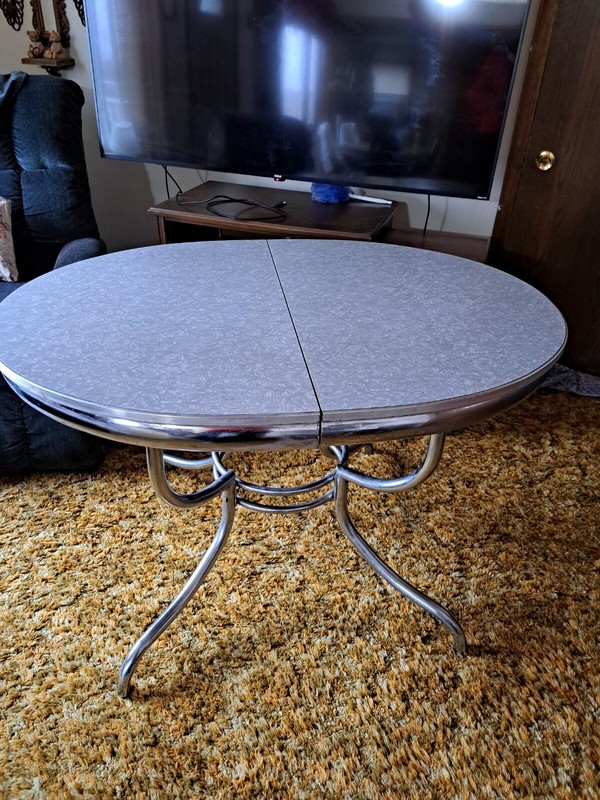 VINTAGE MCM 1950'S 60'S FORMICA KITCHEN DININGROOM TABLE RARE NO CHAIRS- NO LEAF