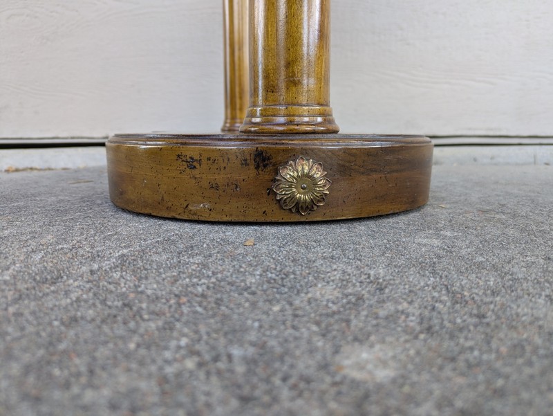 Vintage French Neoclassical Wood Side Pedestal Kidney Table Louis XVI Regency M7 gallery