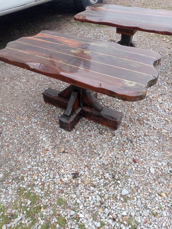 Live Edge Cedar Slab End Table / 1 Table (ET590)