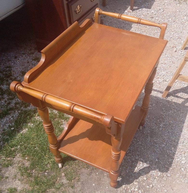 Mid Century Maple Entry Table / Washstand / Cart by Columbia (ENT59) gallery
