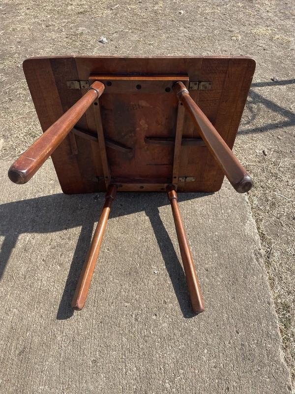 Vintage Antique Drop Leaf Table End Table Child Size Turned Legs 26”X 20”X 22” gallery