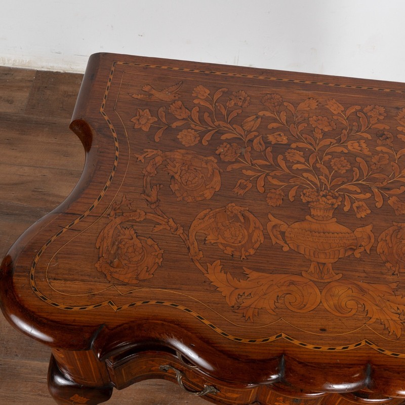 Dutch Marquetry Side Table on Cabriolet Legs, Holland circa 1770-1800 gallery