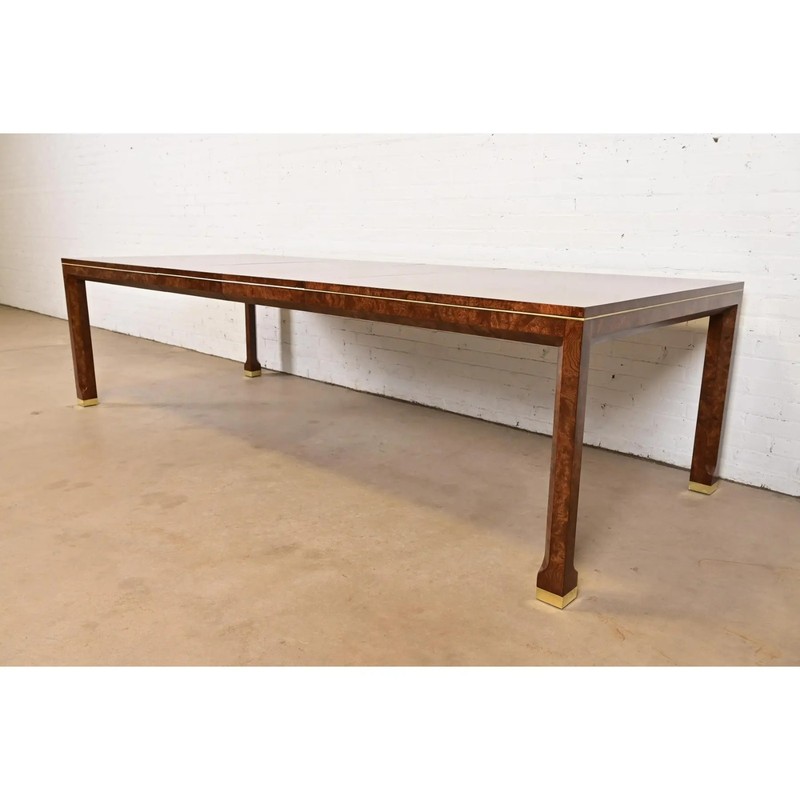 William Doezema for Mastercraft Mid-Century Modern Burl Wood Dining Table gallery