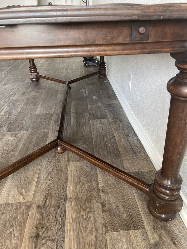 8ft L x 4ft W x 3ft L dark walnut dining table gallery