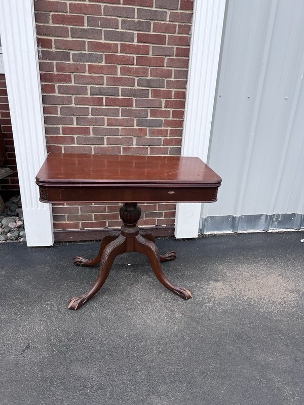 Ball & Claw Mahogany Expandable Flip Top Game Wall Console Table gallery