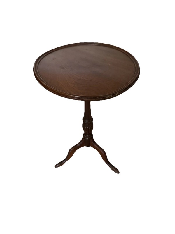 Antique English Tilt-Top Round Table Carved Mahogany Game Mahjong Wine c1890