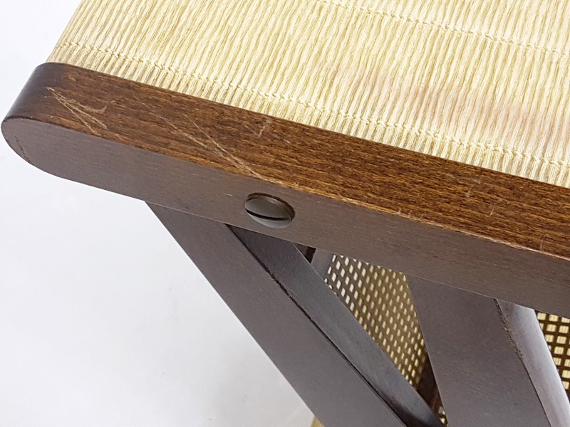 Serving Table TELE Gueridon on Wheels Jullian Oak Metal 1960 Vintage 60s gallery