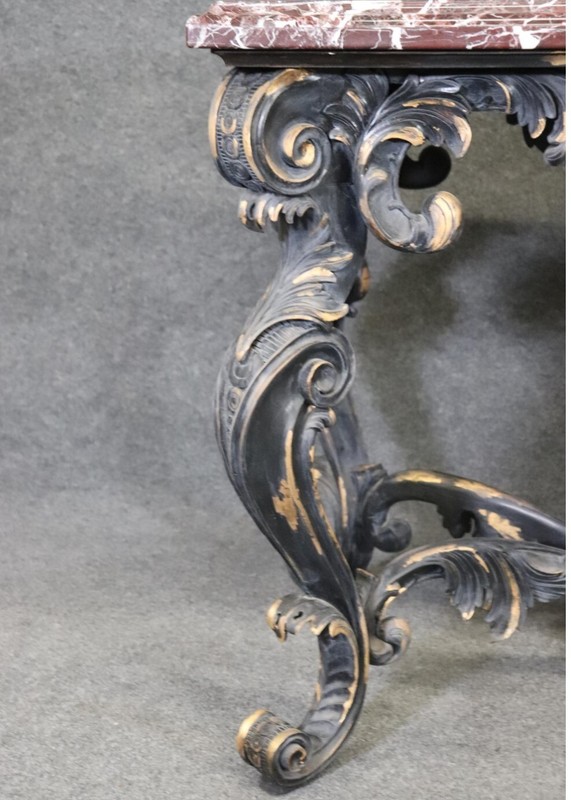 Solid Bronze Georgian Style Rams Head Rouge Marble Center Table gallery