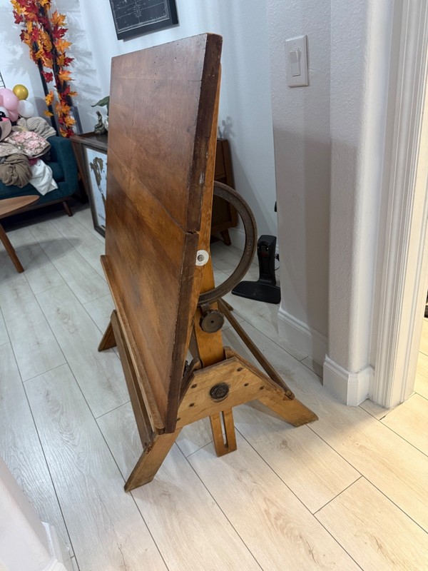 50s Industrial Hamilton 48 x 36 Iron Crank Adj Tilt Height Drafting Table SHIPS! gallery