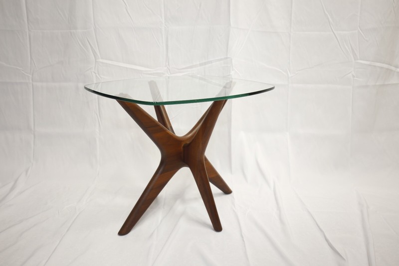 Adrian Pearsall "JAX" Walnut/Crystal Table Set of 3 by Craft Associates gallery
