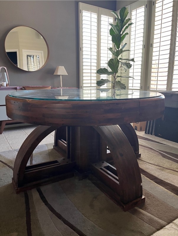 Wood Flat Belt Pulley Dining Table/Game Table gallery
