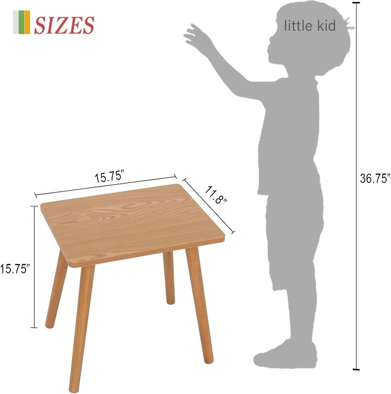 Elegant Solid Wood Side Table - 11.8''x15.8'' Small Nightstand for Living Room gallery